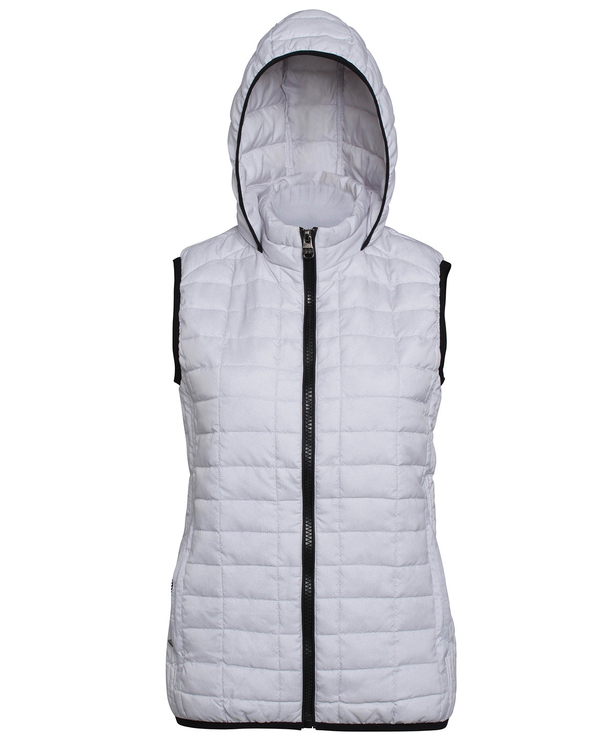 Women's Honeycomb Slim-Fit Hooded Gilet - White