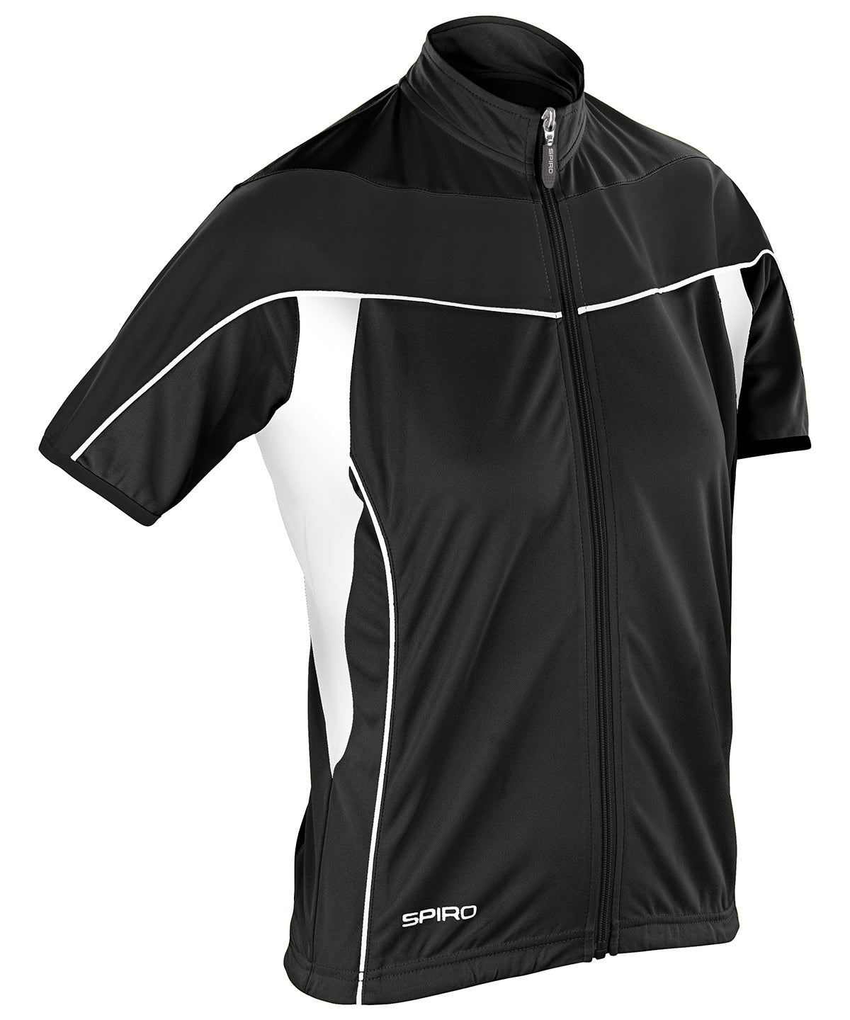 Women's Spiro Lightweight Full-Zip Cycling Top - Black/White