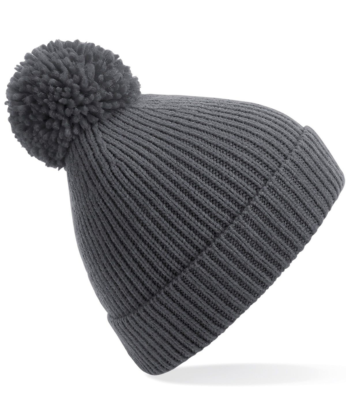 Engineered Knit Pom Pom Beanie - Graphite Grey