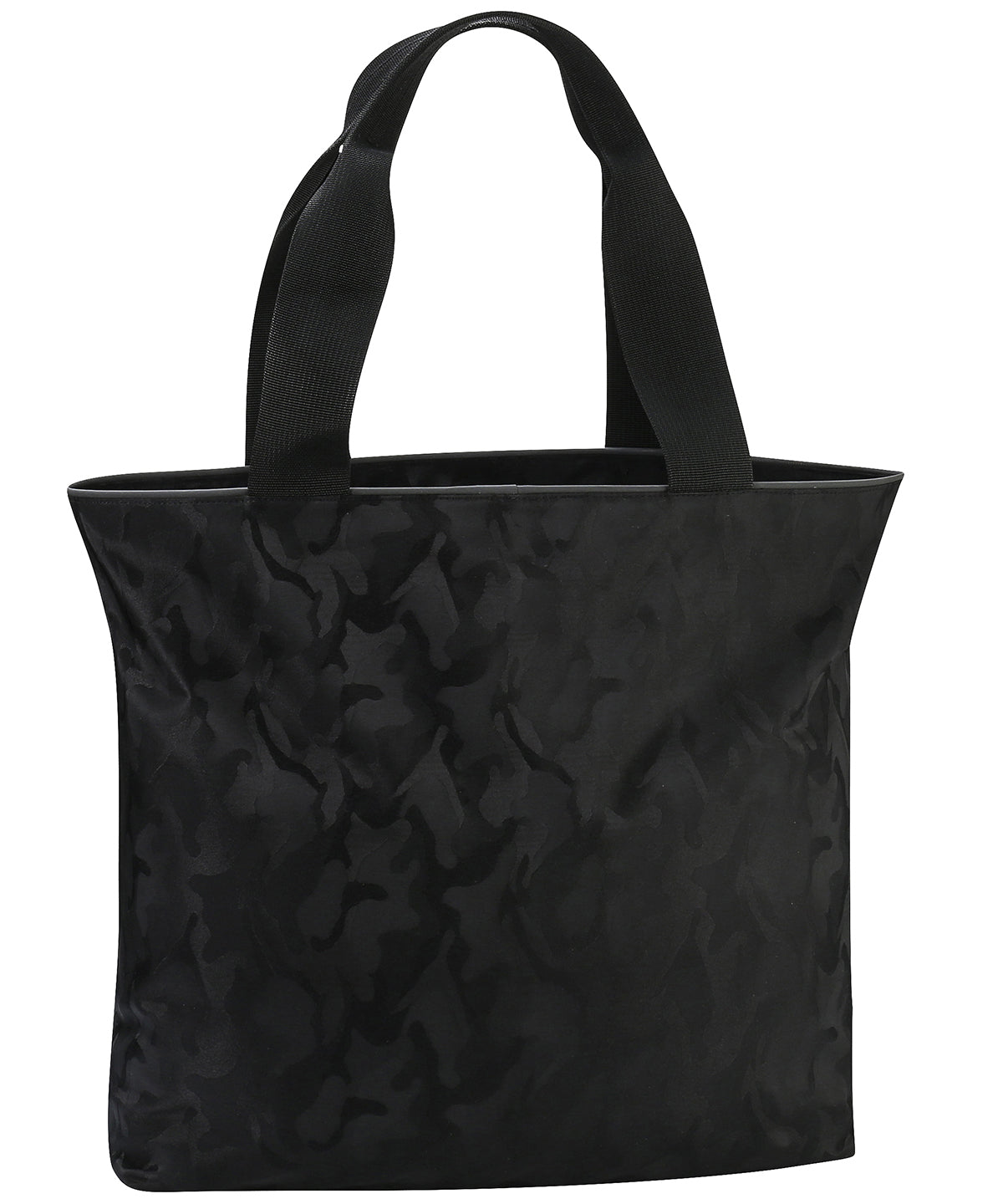 Camo Shoulder Tote Bag. Magnetic Fastening. - Black Camo
