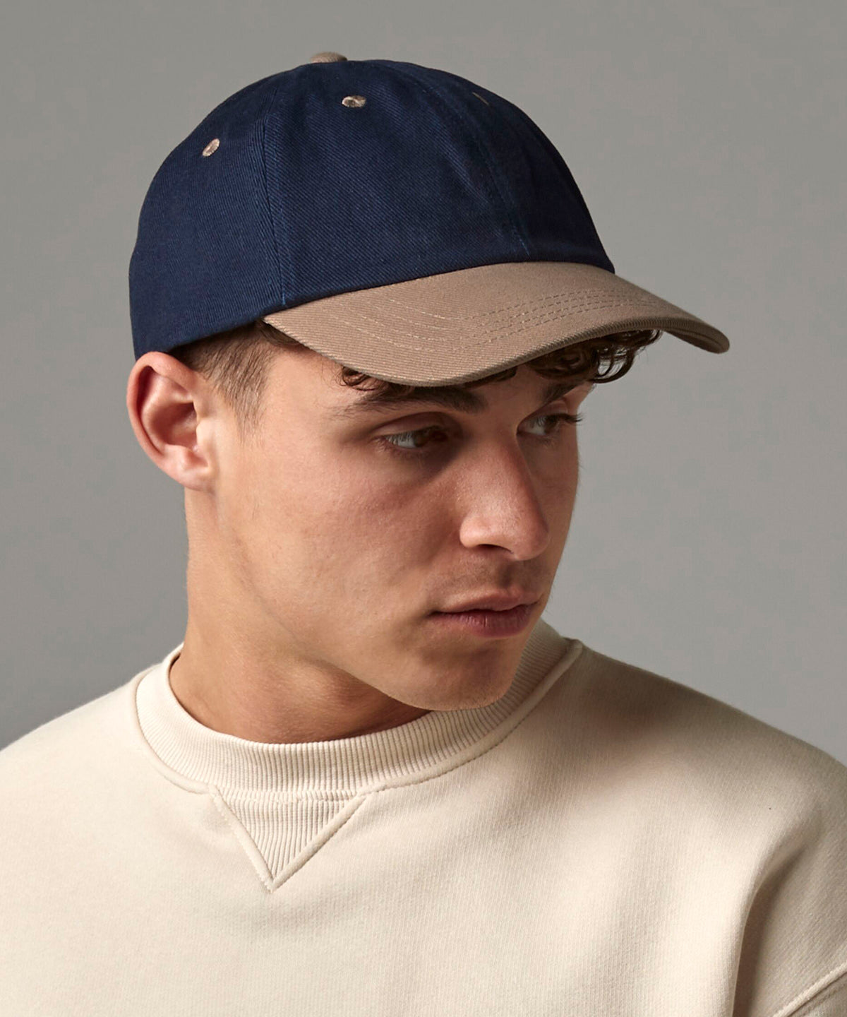 Brushed Cotton Cap with Silver Buckle Strap - White