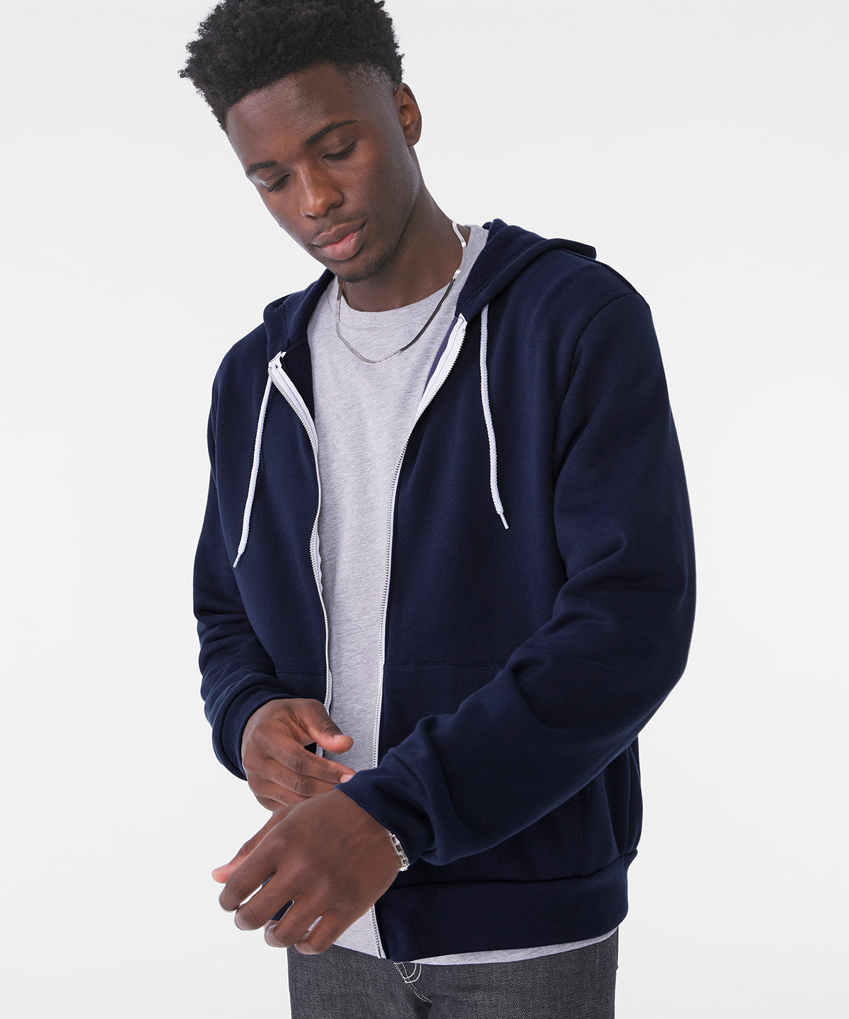 Unisex polycotton fleece full-zip hoodie