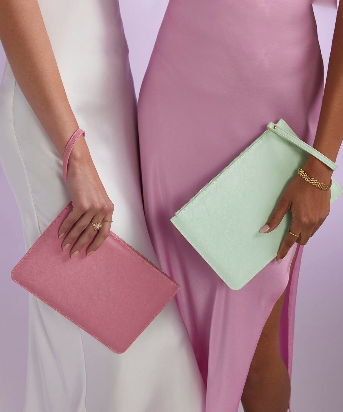 Saffiano Boutique Accessory Pouch Wristlet - Soft Mint