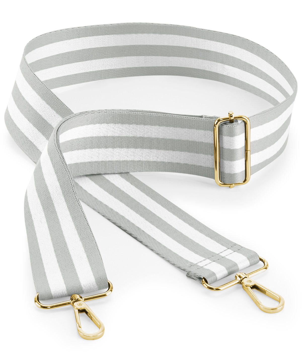 Adjustable Bag Strap with gold metal trims
 - Light Grey/White