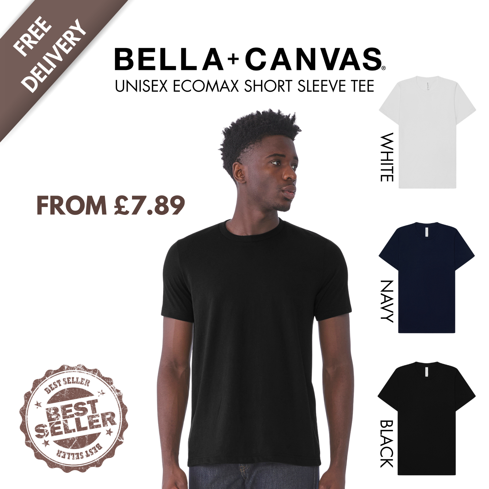 Bella+Canvas EcoMax Recycled Tee – Crew Neck T-Shirt