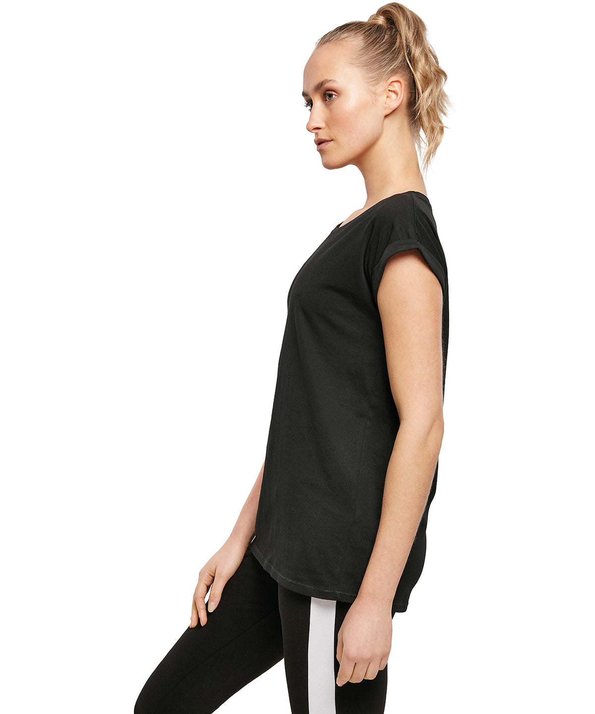 Women's organic extended shoulder tee