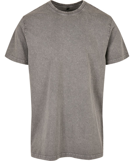 Regular Fit Acid Wash Tee  - Asphalt