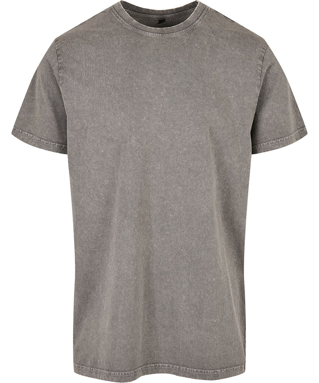 Regular Fit Acid Wash Tee  - Asphalt