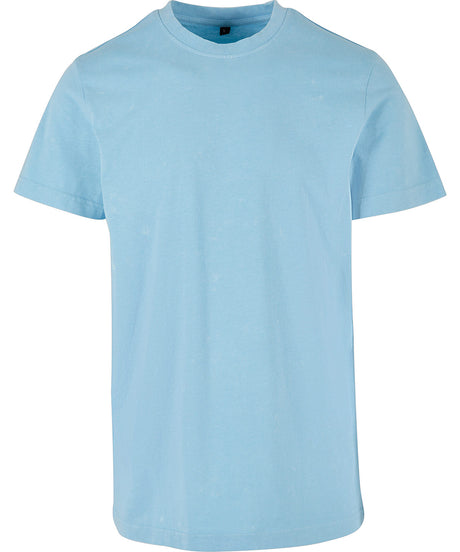 Regular Fit Acid Wash Tee  - Baltic Blue