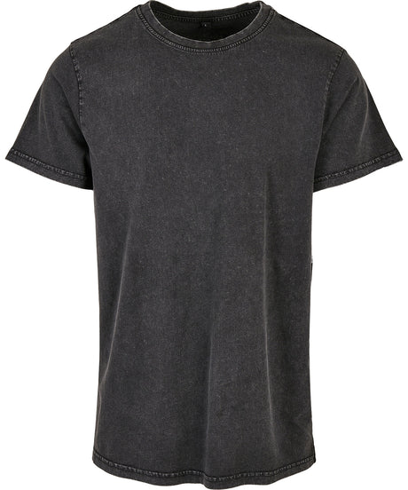 Regular Fit Acid Wash Tee  - Black