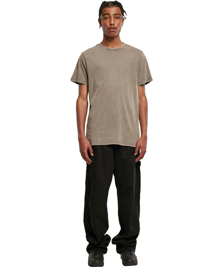 Regular Fit Acid Wash Tee  - Asphalt