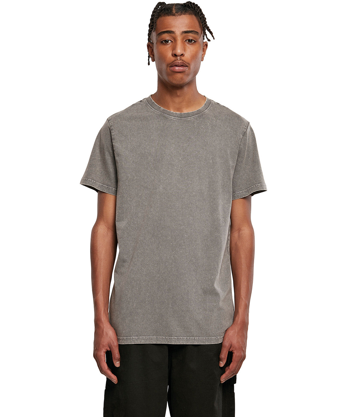 Regular Fit Acid Wash Tee  - Baltic Blue