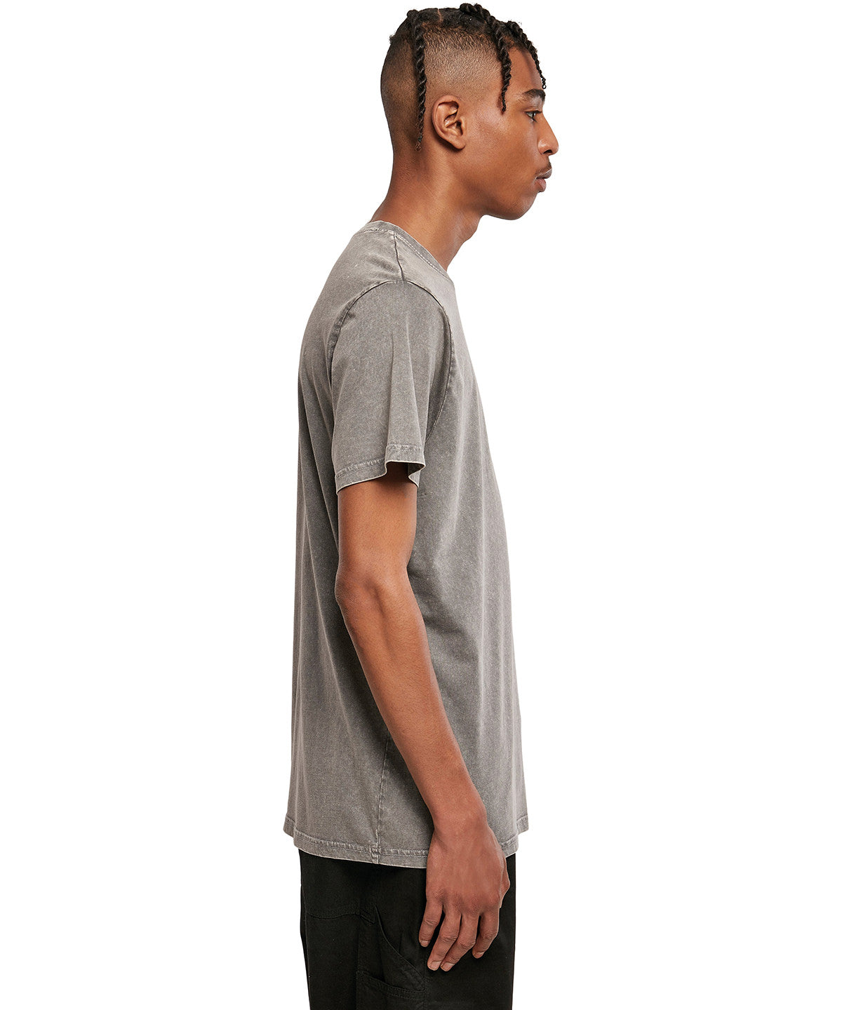 Regular Fit Acid Wash Tee  - Baltic Blue