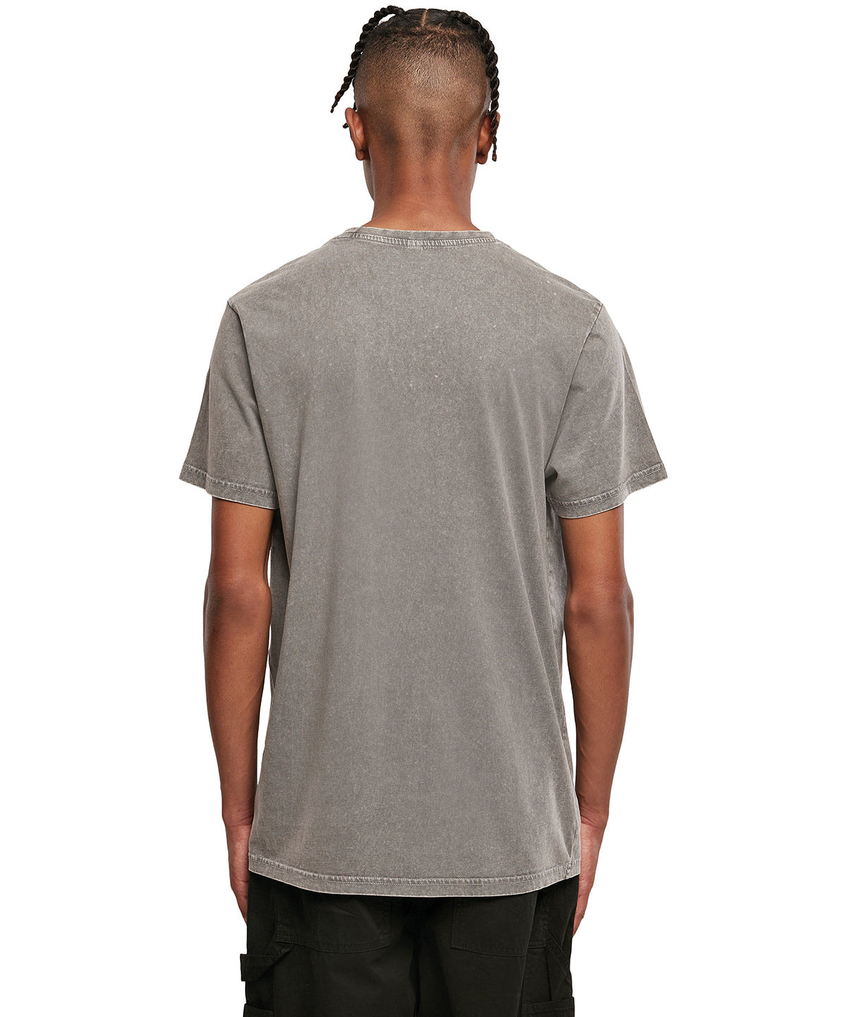 Regular Fit Acid Wash Tee  - Baltic Blue