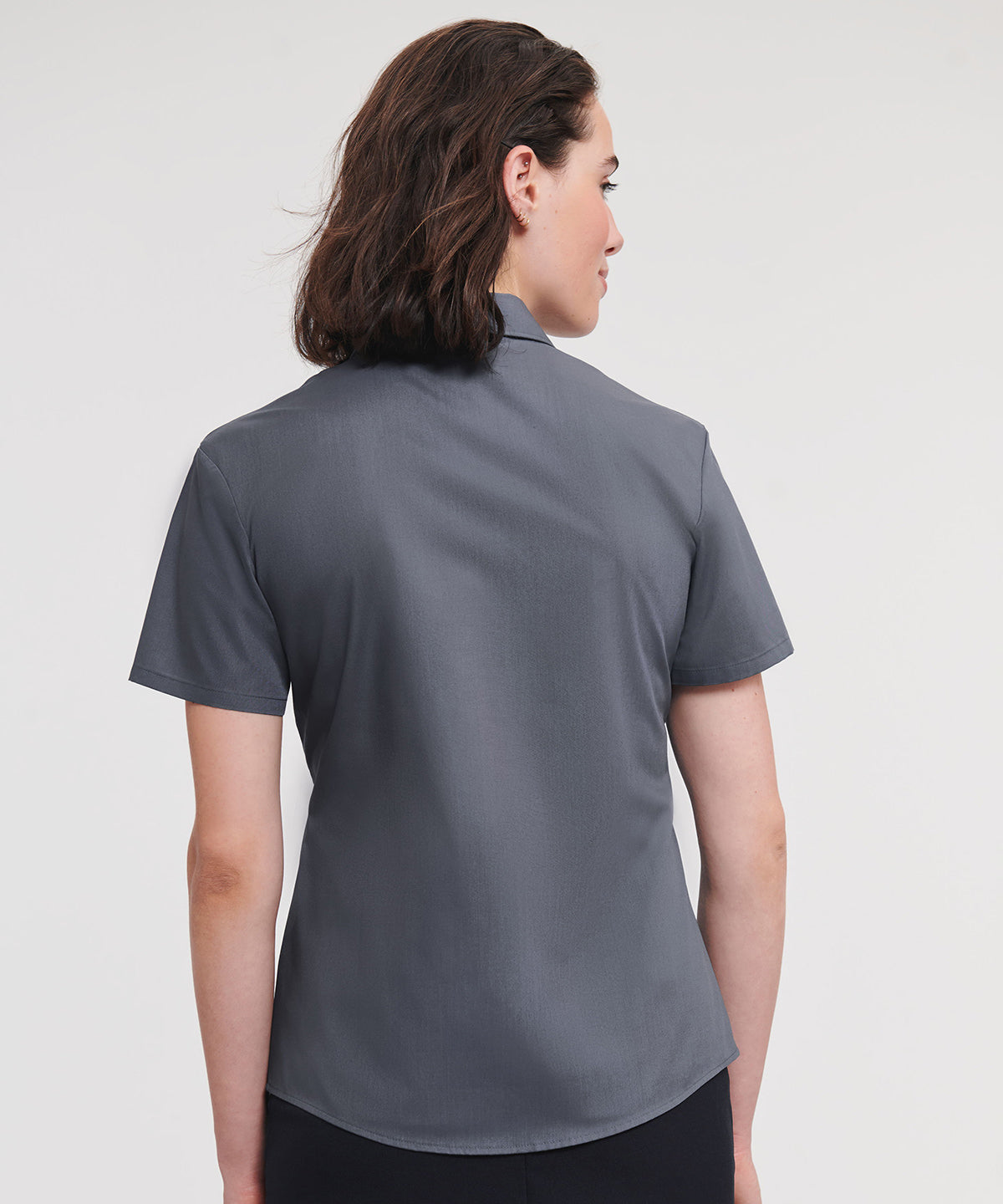 Women's short sleeve polycotton easycare poplin shirt