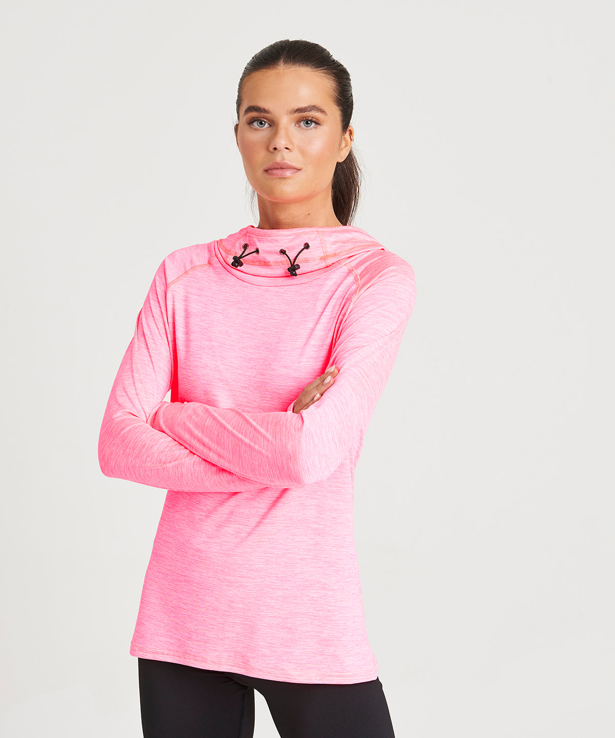 Women's Cool Cowl Neck Active Top - Raspberry Melange