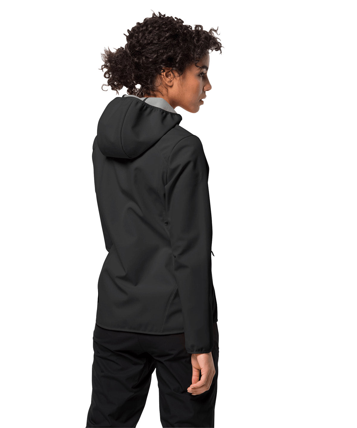 Women’s hooded softshell jacket (OL) - Black
