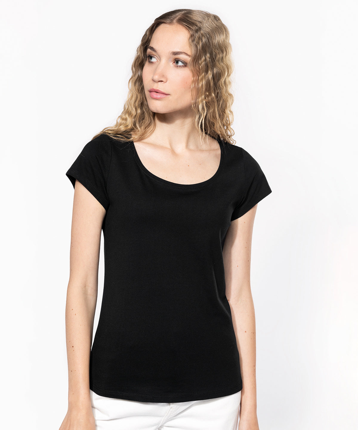 Ladies' Fitted Boat Neck Tee - Red