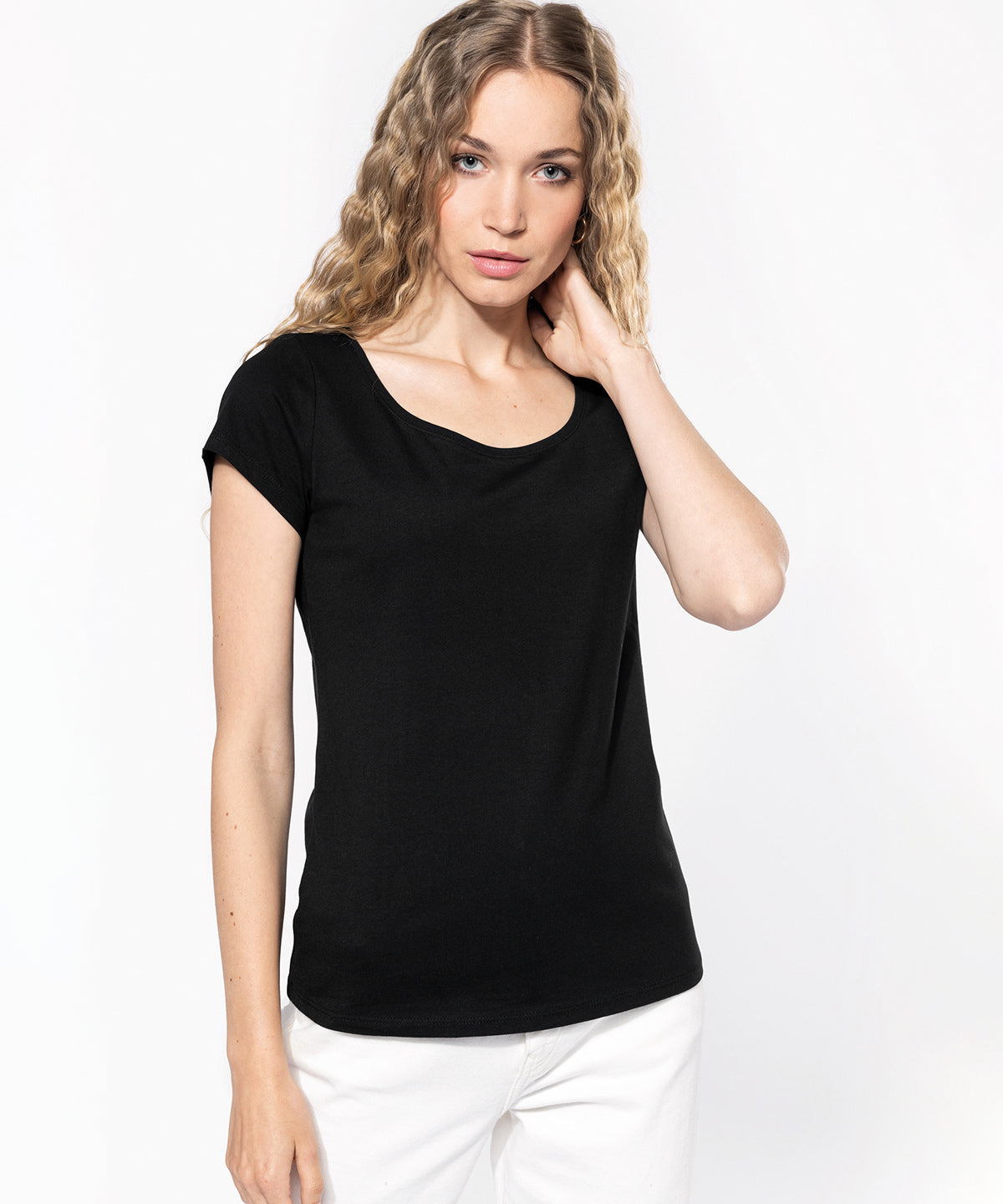 Ladies' Fitted Boat Neck Tee - Lime