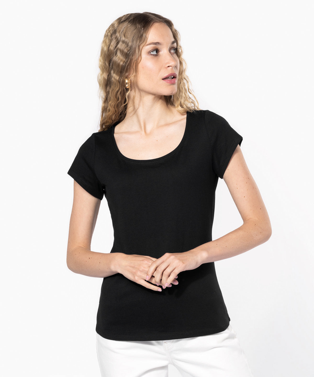Ladies' Fitted Boat Neck Tee - Tropical Blue