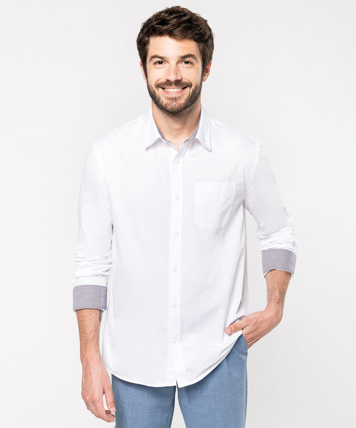 Men's Nevada Cotton Long Sleeve Shirt - Dark Grey