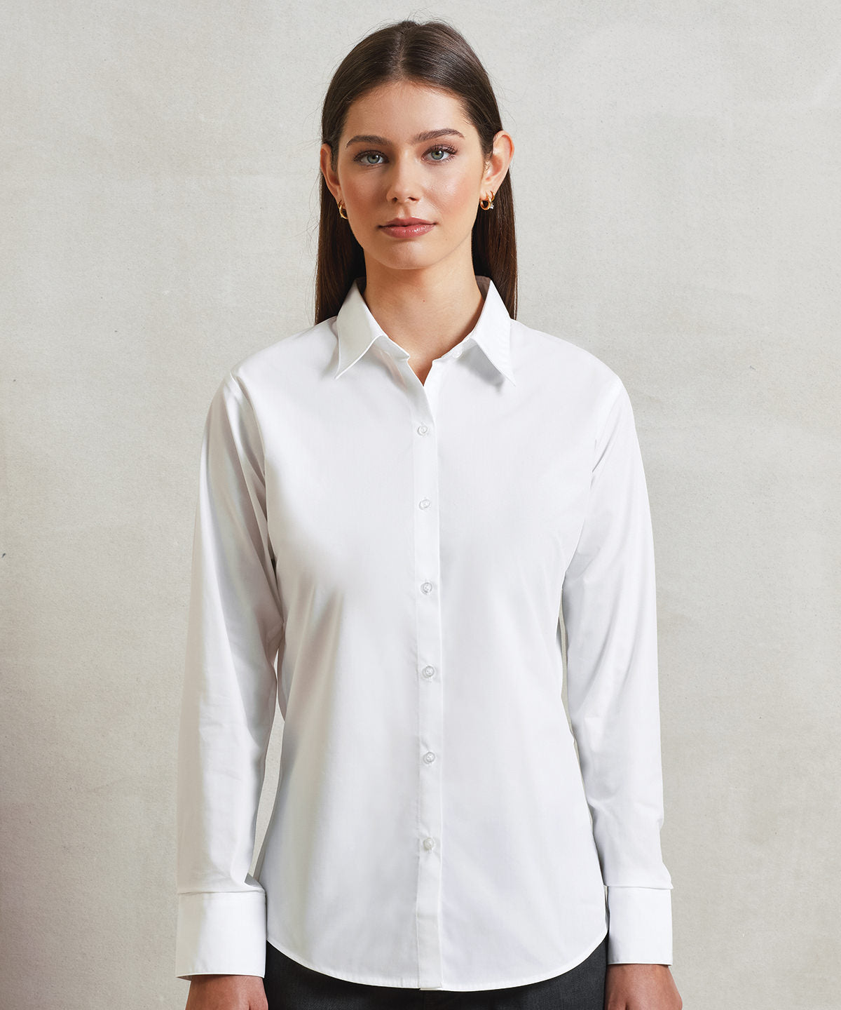 Women's Supreme Poplin Fitted Long Sleeve Shirt - Light Blue