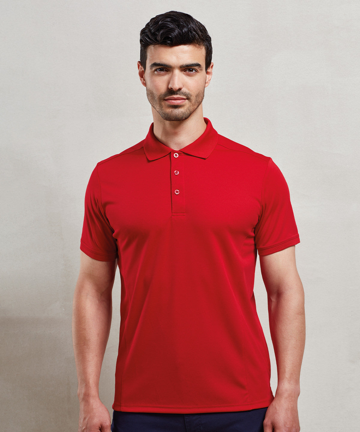 Fitted short sleeve Collared Polo T-shirt - Strawberry Red