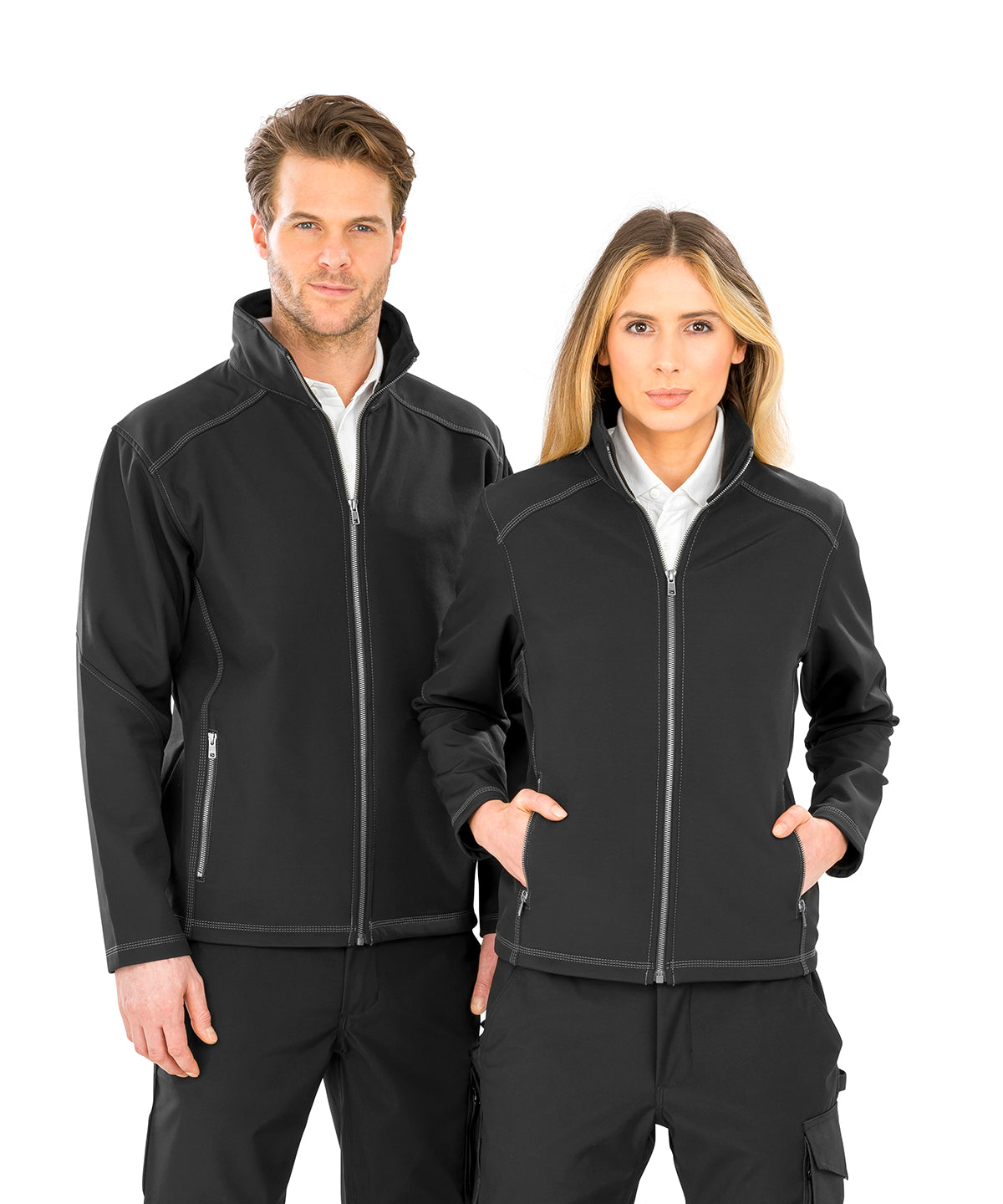 Women's Treble Stitch Softshell: Windproof & Showerproof - Navy