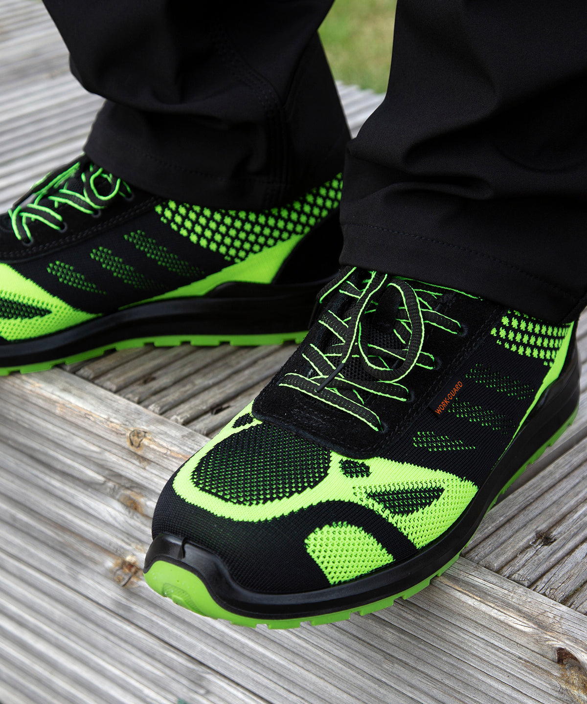 Knit Steel Toe Safety Trainer - Neon Green/Black