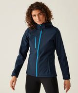 Women's venturer 3-layer hooded softshell jacket - Black/Red