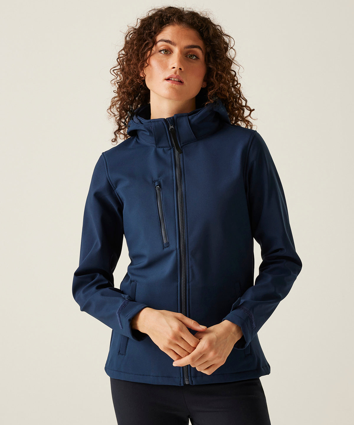 Women's venturer 3-layer hooded softshell jacket - Black/Red