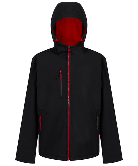 Navigate 2-layer hooded softshell jacket - Black/Classic Red