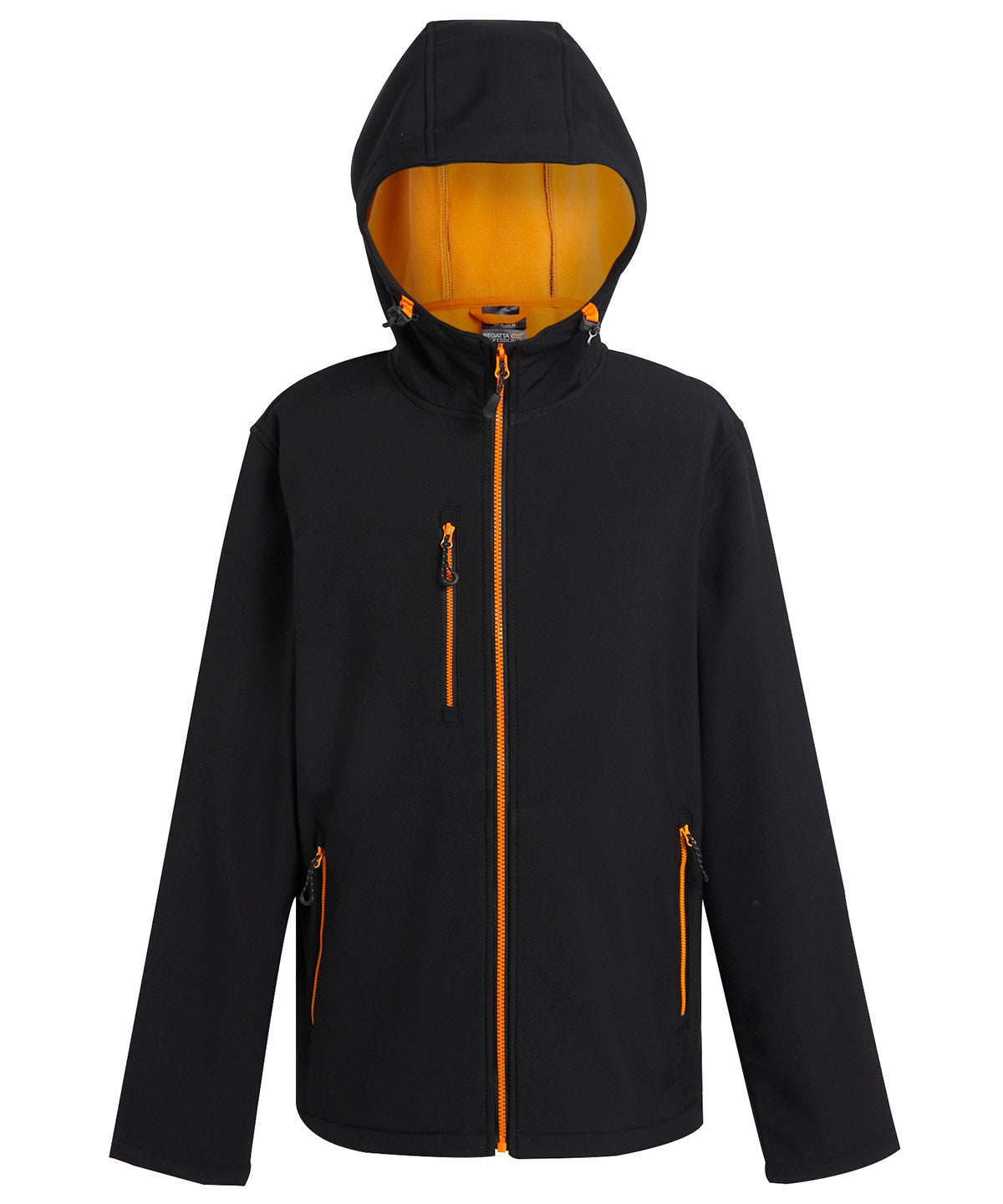 Navigate 2-layer hooded softshell jacket - Black/Orange Pop