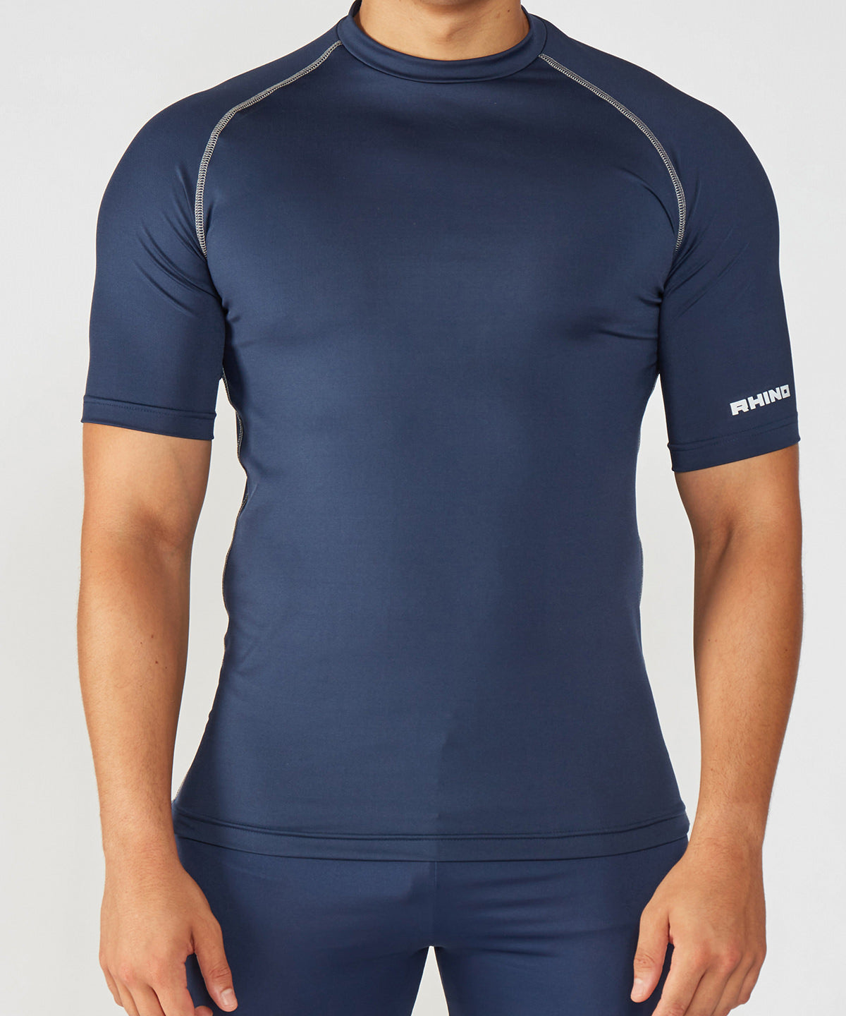 Short Sleeve Baselayer with Contrast Stitching - Purple