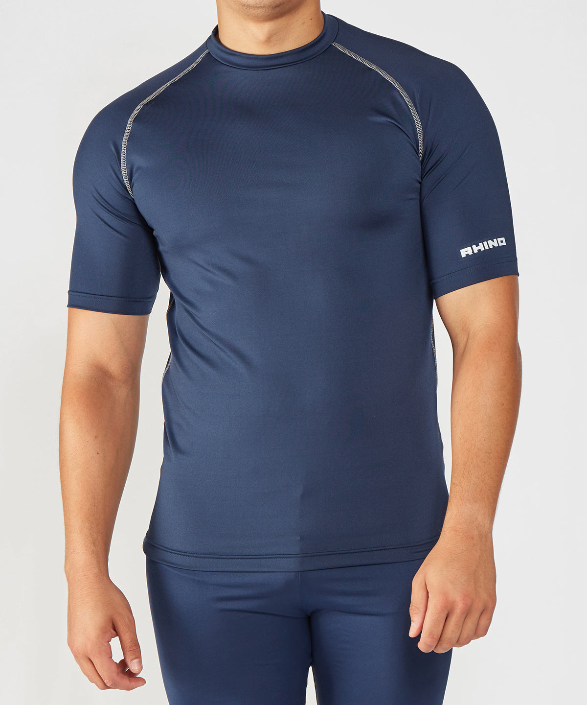 Short Sleeve Baselayer with Contrast Stitching - Bottle Green