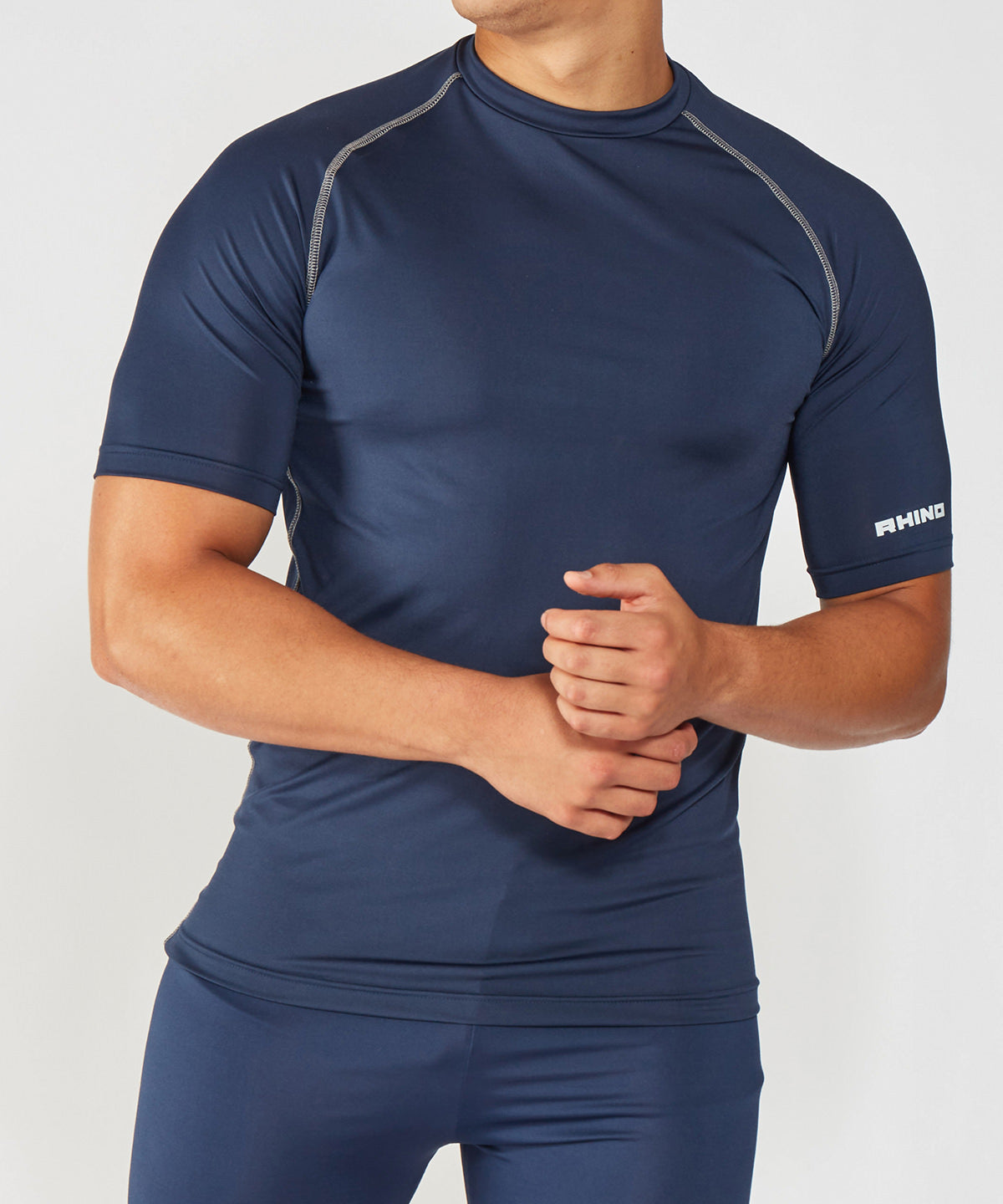 Short Sleeve Baselayer with Contrast Stitching - Bottle Green