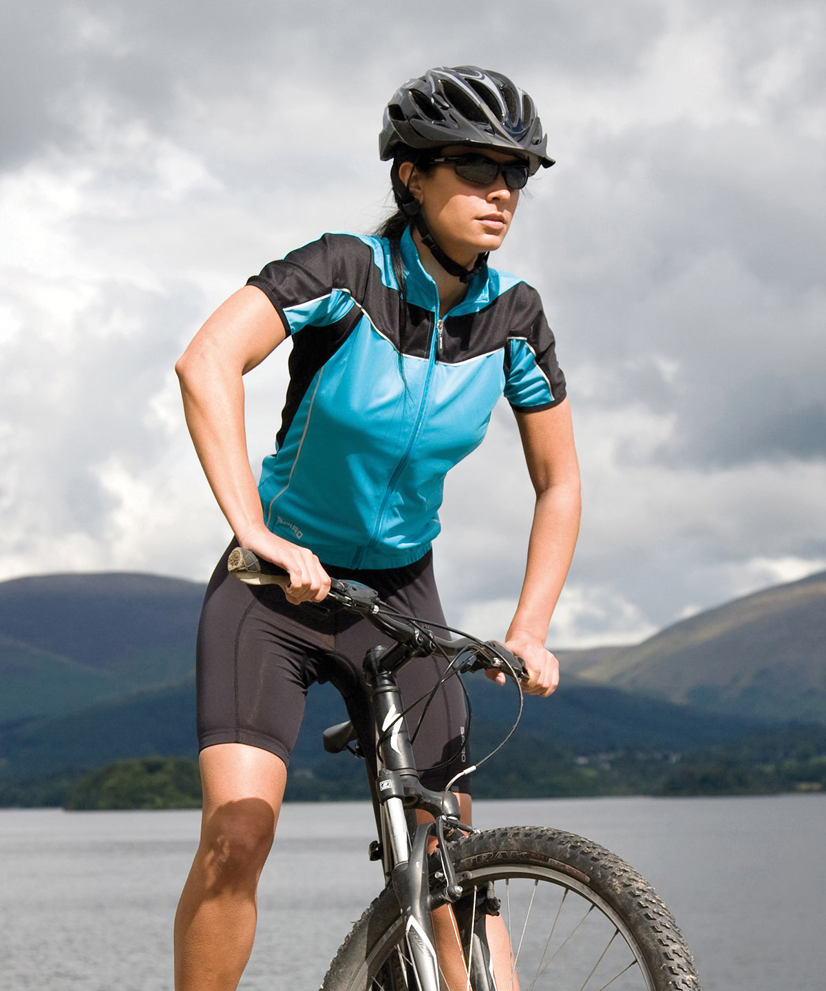 Women's Spiro Lightweight Full-Zip Cycling Top - Black/White