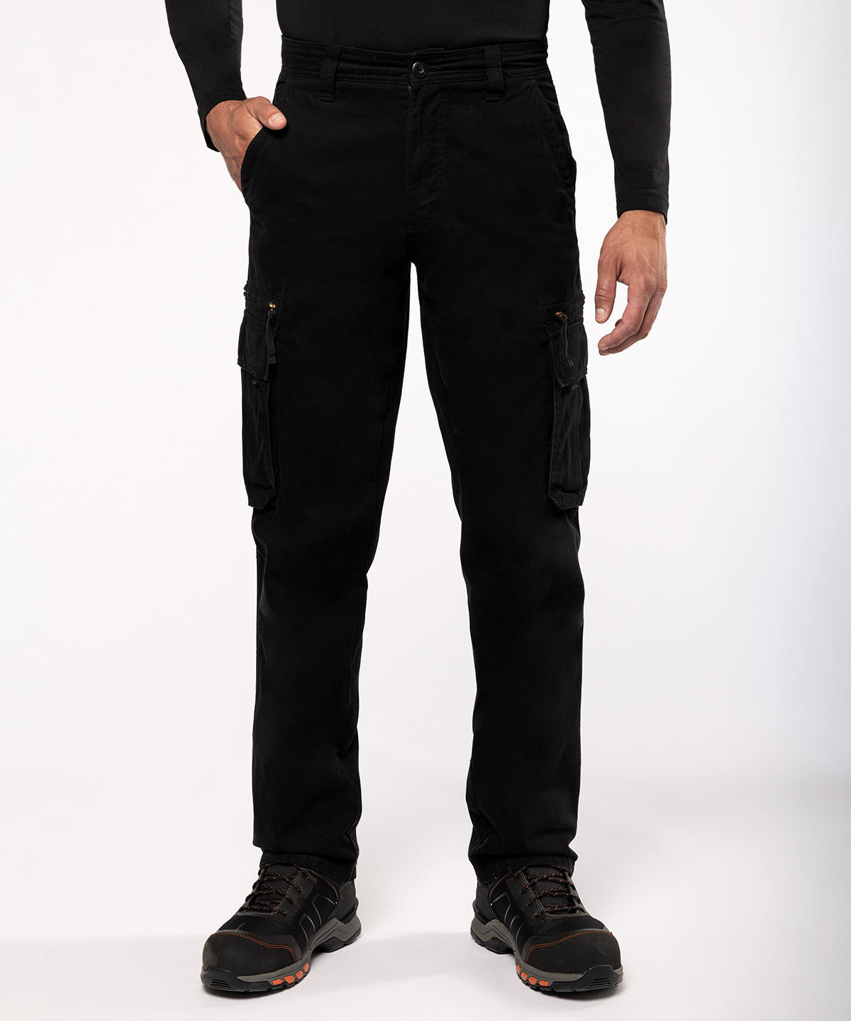 Multi-Pocket Cotton Trousers - Aged Finish - Dark Grey
