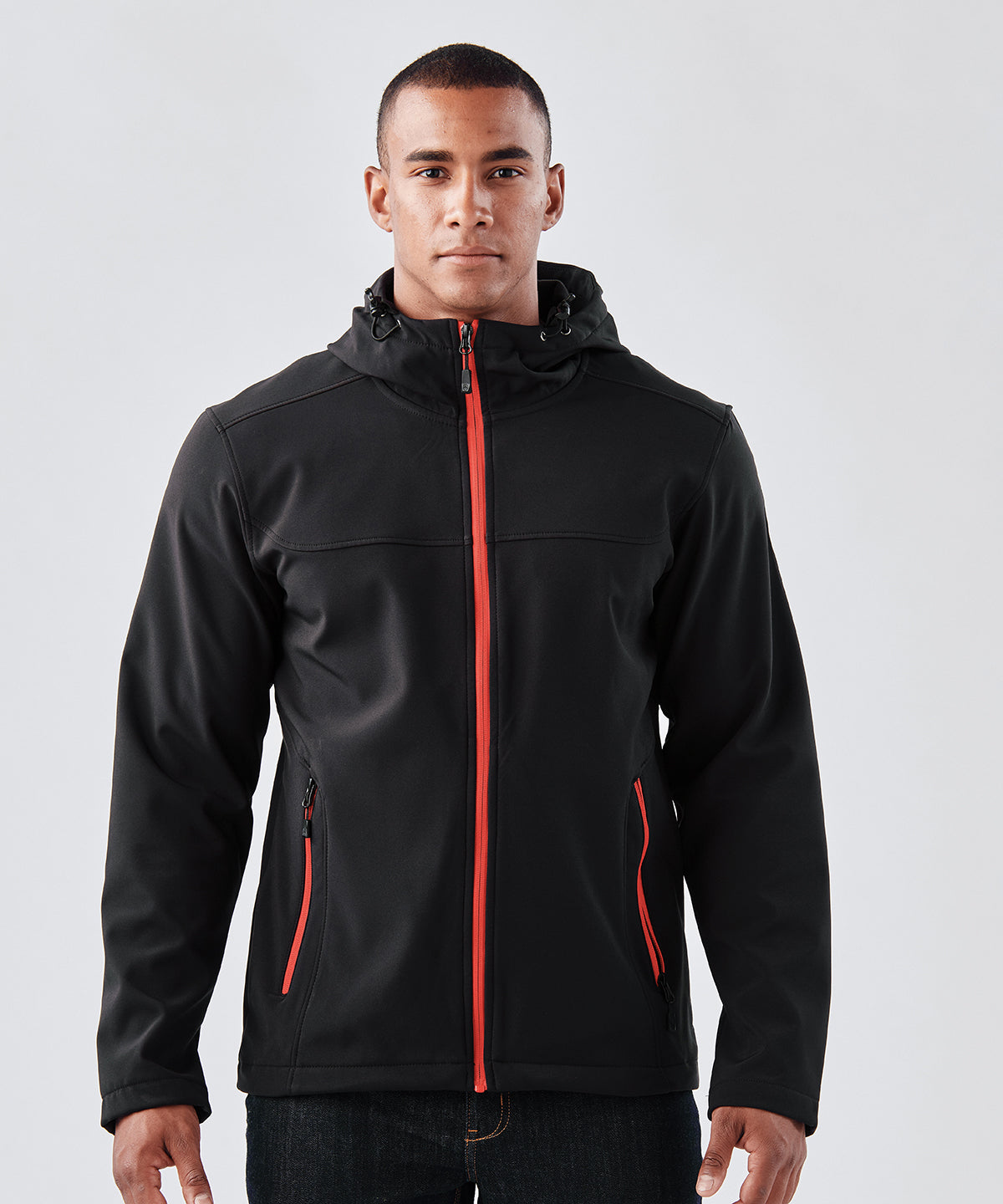 Orbiter softshell hoodie - Black/Dolphin