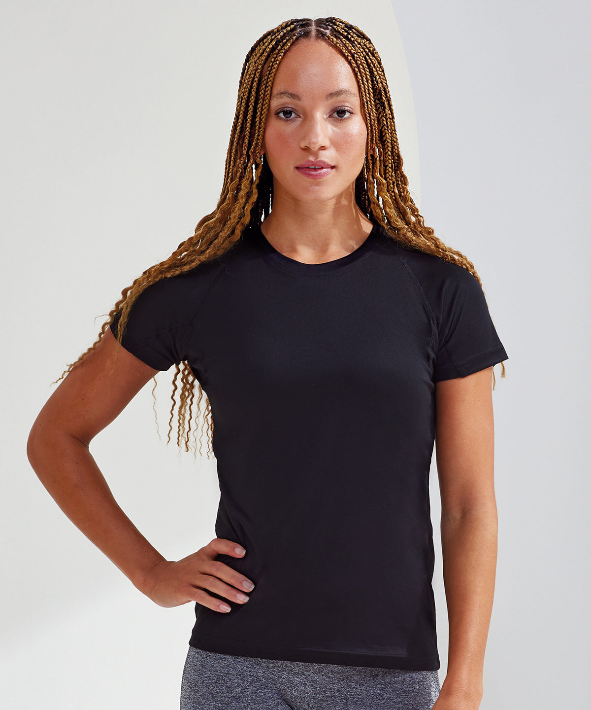 Womens Pannel Sports T-shirt - Charcoal
