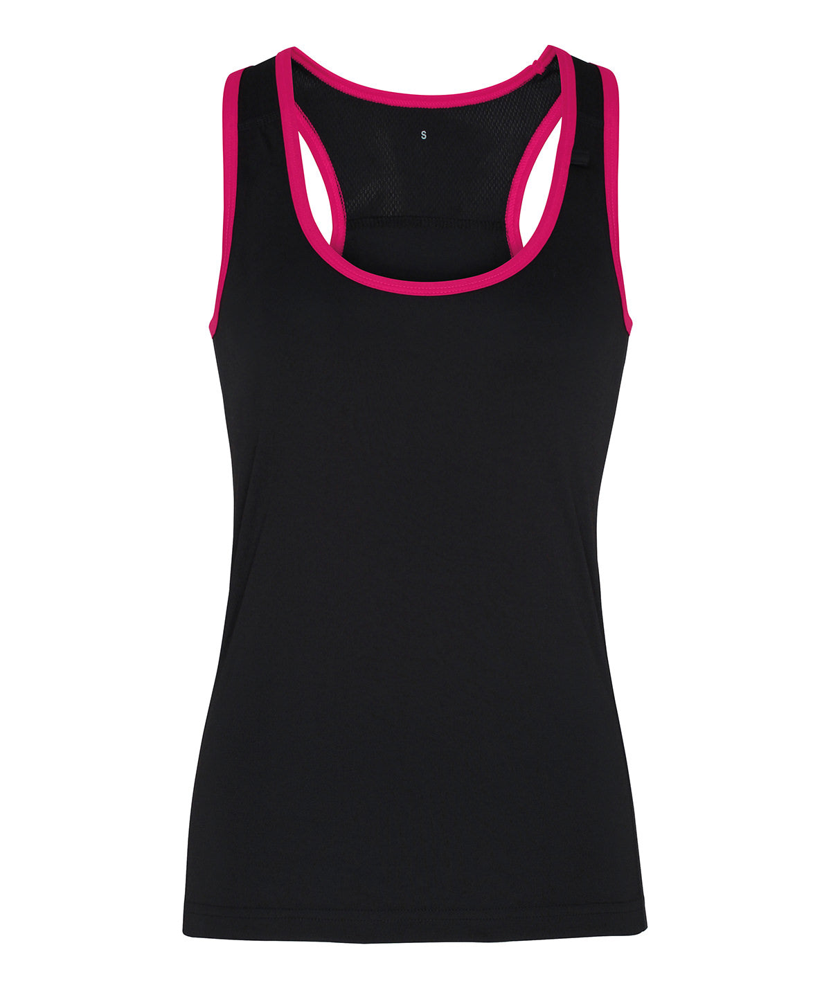 Contrast Seam Womens Sports vest - Black/Lightning Green