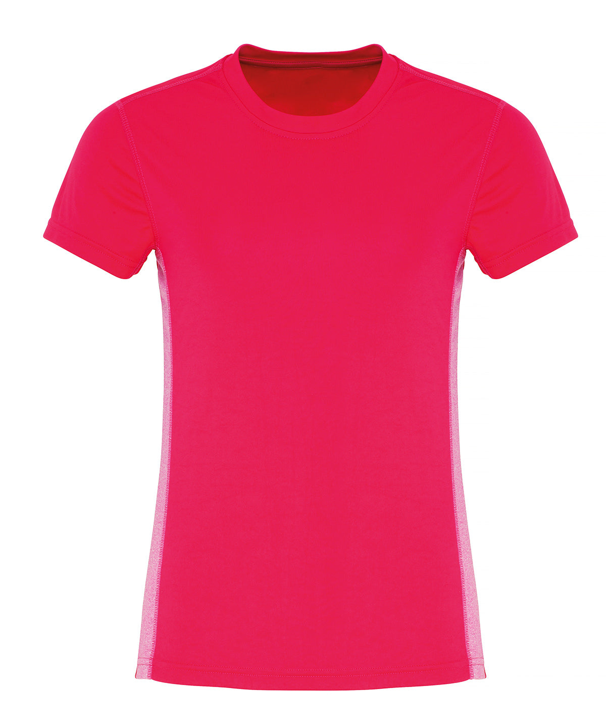 Women's Contrast Panel Performance Sports Tee
 - Charcoal/Black Melange