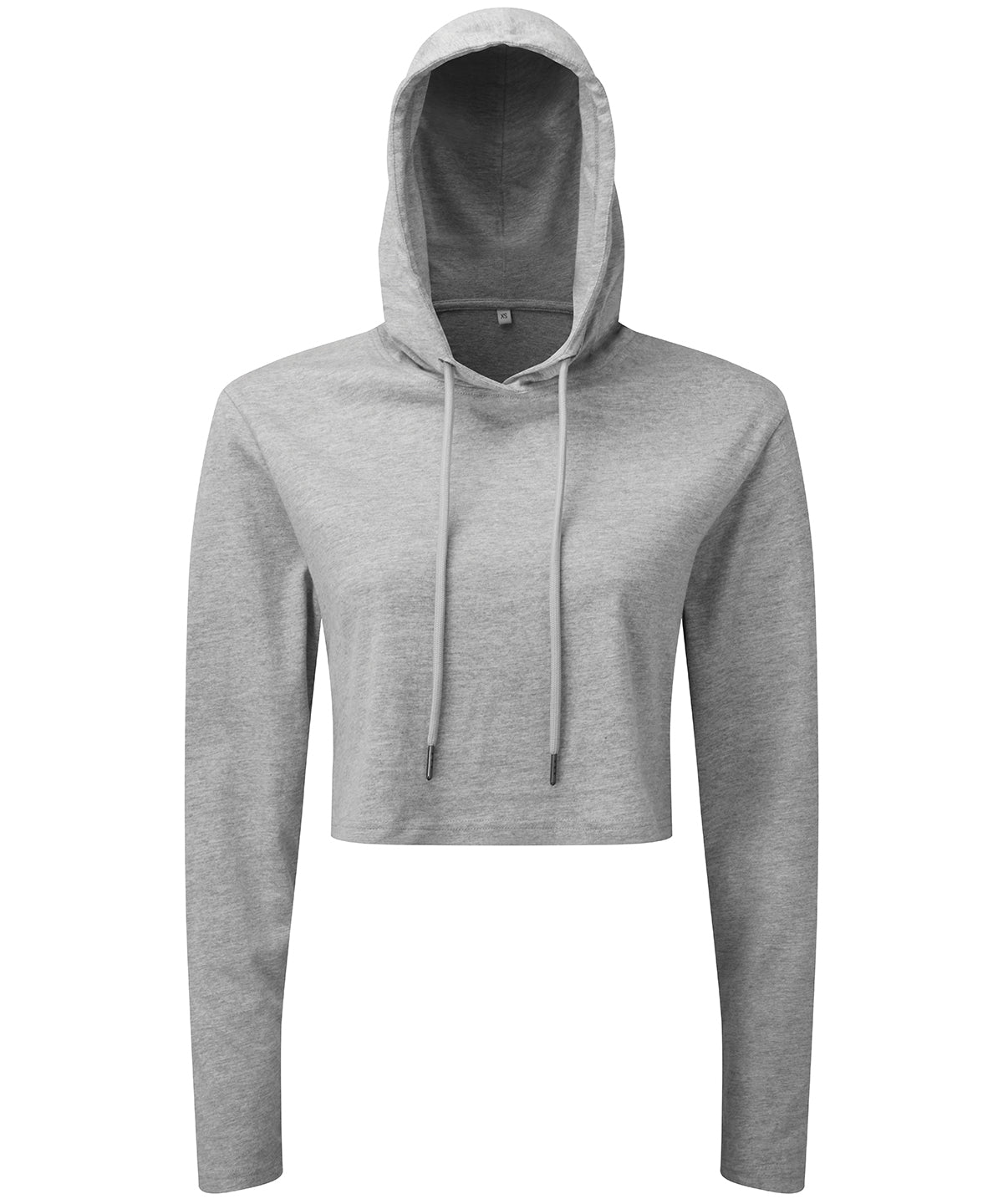 Women's Cropped Long Sleeve Hoodie - Heather Grey