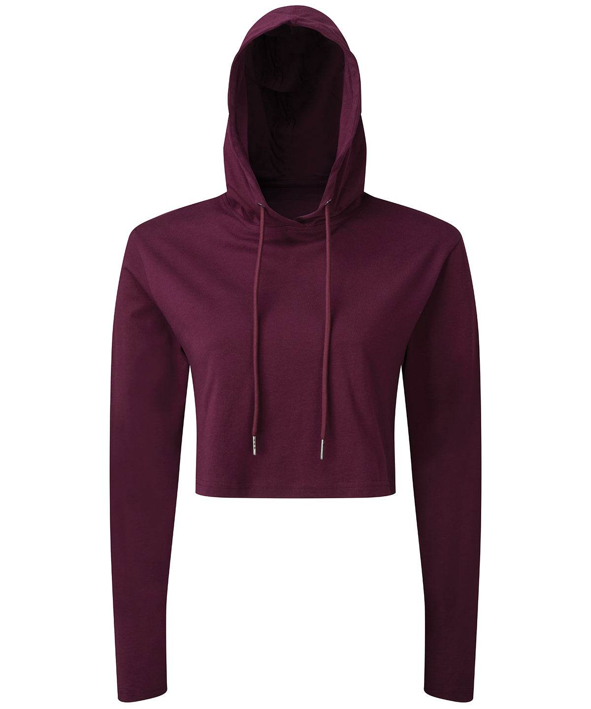 Women's Cropped Long Sleeve Hoodie - Mulberry
