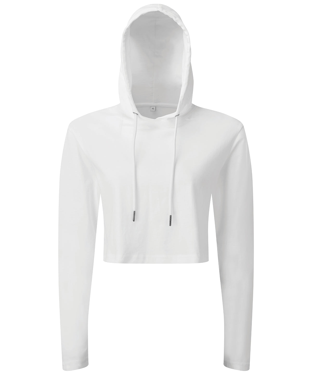 Women's Cropped Long Sleeve Hoodie - White