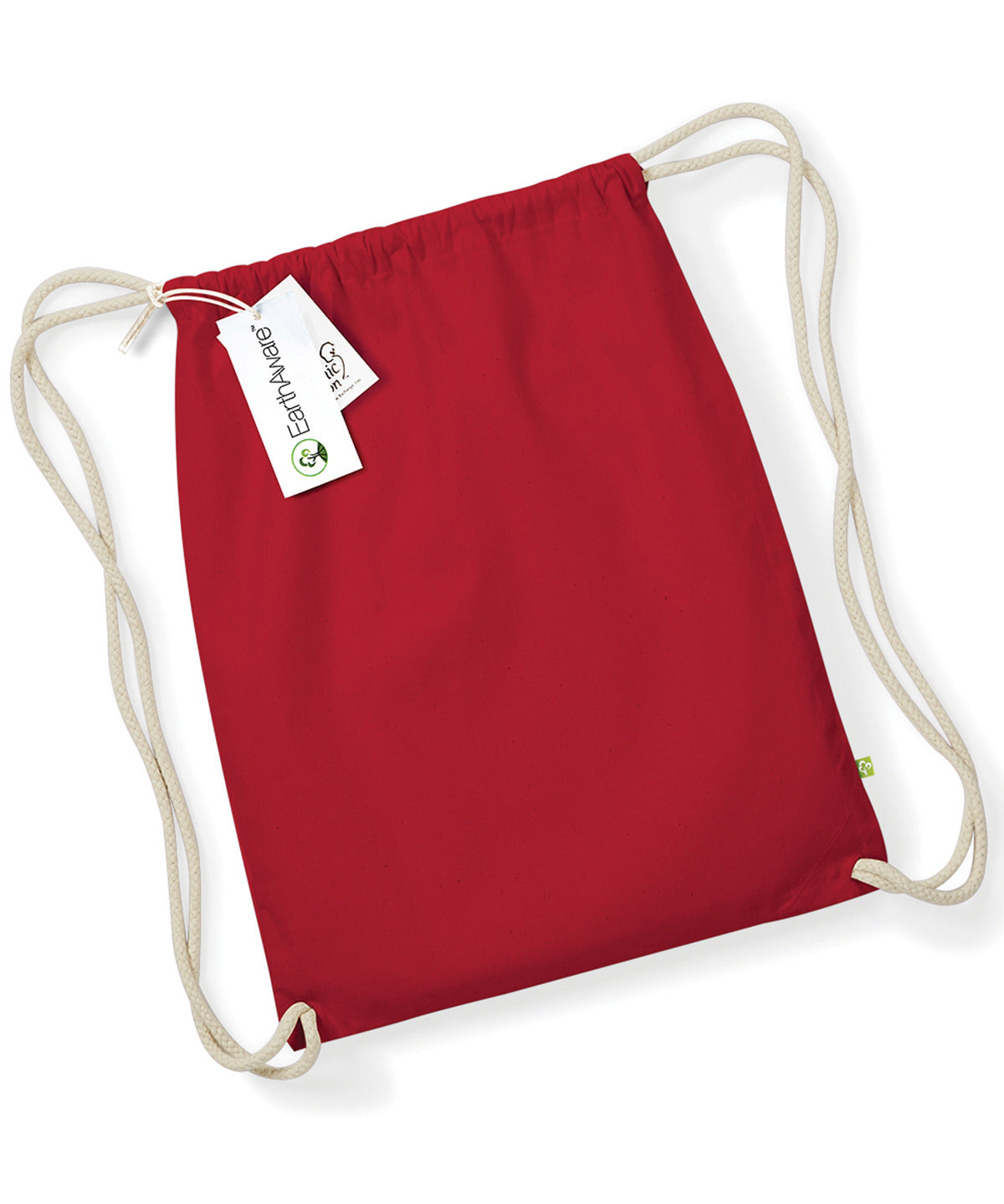 EarthAware Organic Gymsac with Heavy Rope Cord - White